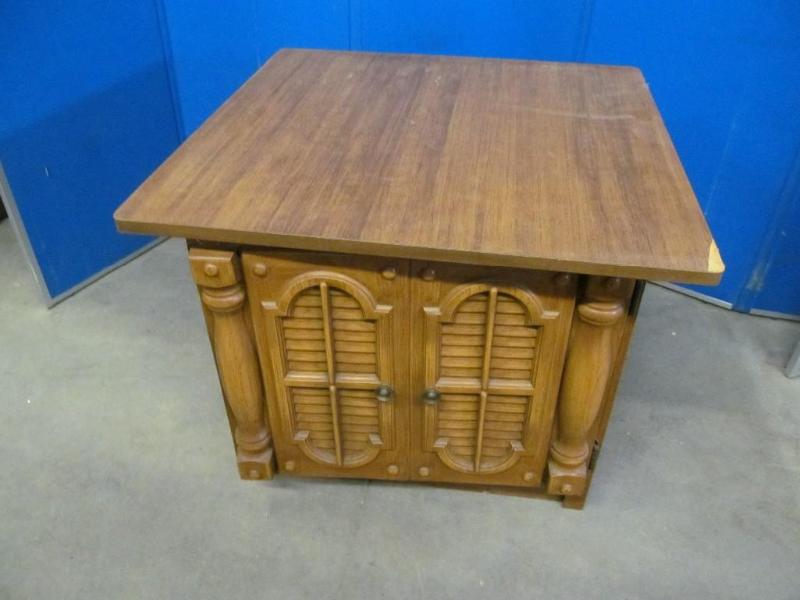 lot 6 image: 2 Matching Square End Table wwith d...