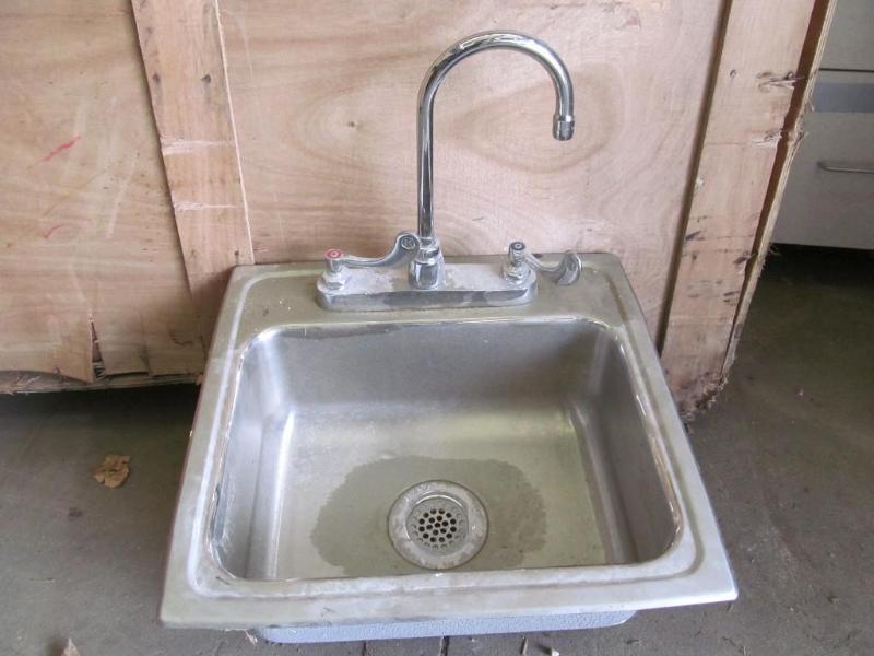 lot 60 image: Stainless Steel Sink with Faucet 19...
