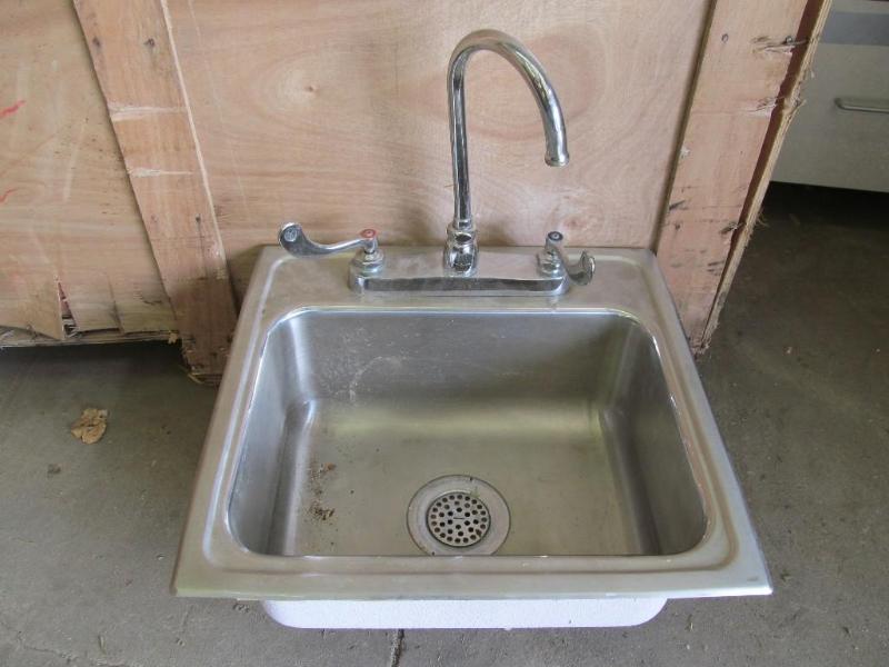 lot 61 image: Stainless Steel Sink with Faucet 19...