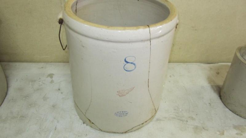 8 gal Red wing crock, crack...