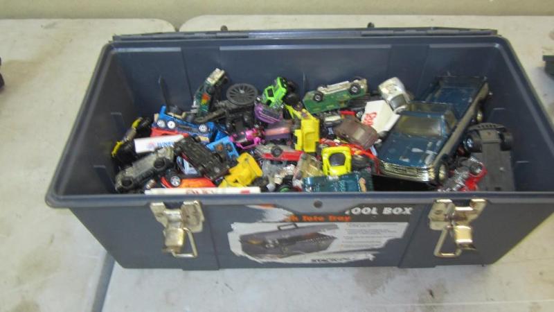 box of matchbox cars...