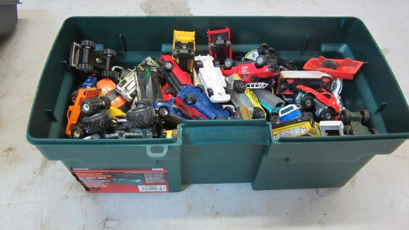 box of matchbox cars...