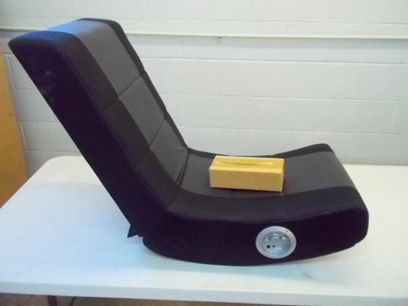 lot 46 image: X-Rocker-gray and black upholstery....