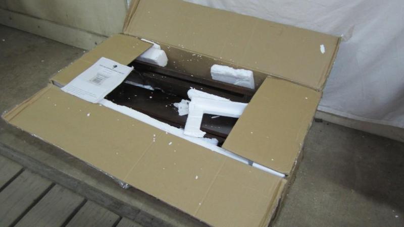 Espresso fireplace mantle, assembly...
