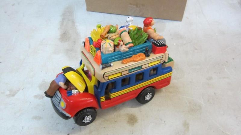 chicken bus figure, broken wheel...