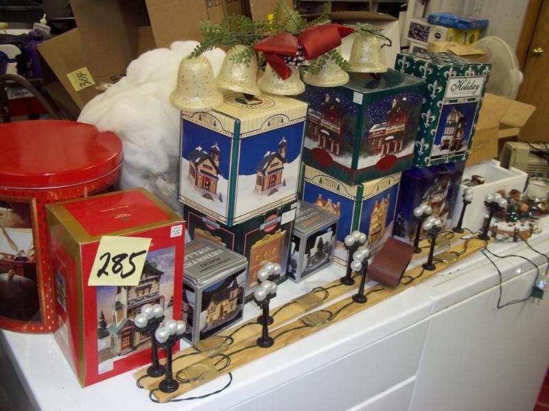 lot 285 image: Christmas Village Houses and lights...