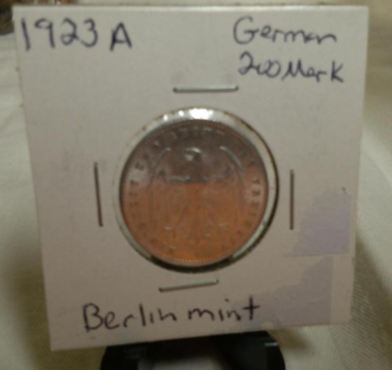 1923 German 200 Mark Coin, Berlin M...