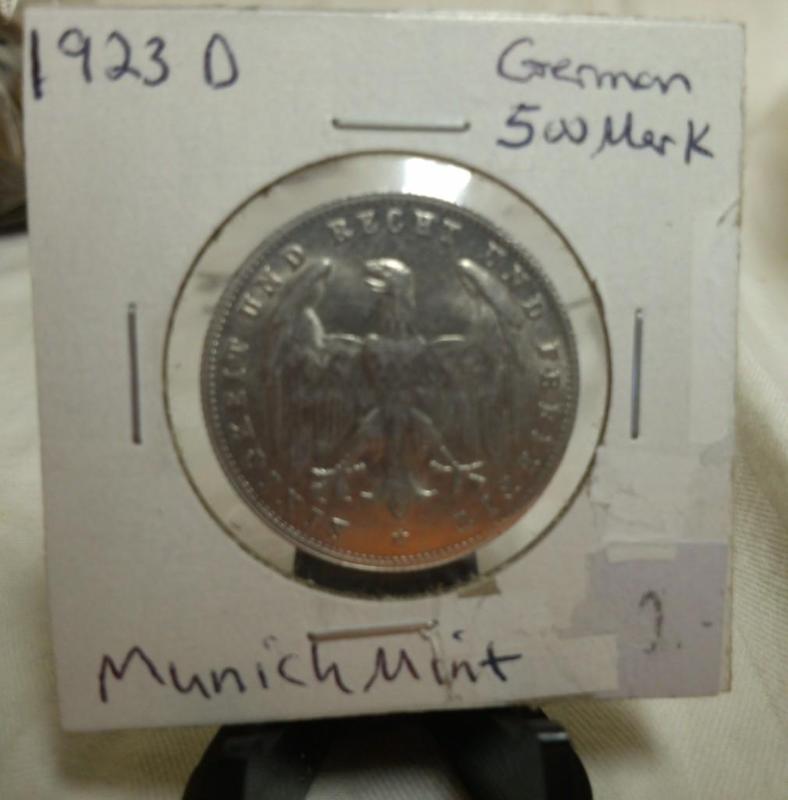 1923 German 500 Mark Coin, Munich M...