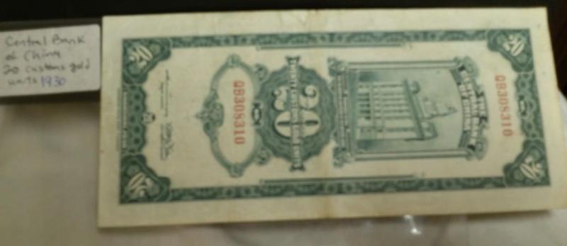 1930 Central Bank of China 20 Gold ...