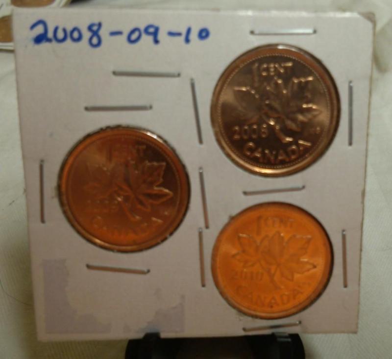 Set of 3 Canada Pennies 2008-09-10 ...