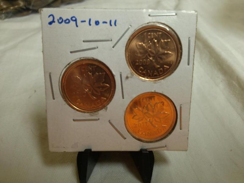 Set of 3 Canada Pennies 2009-10-11 ...
