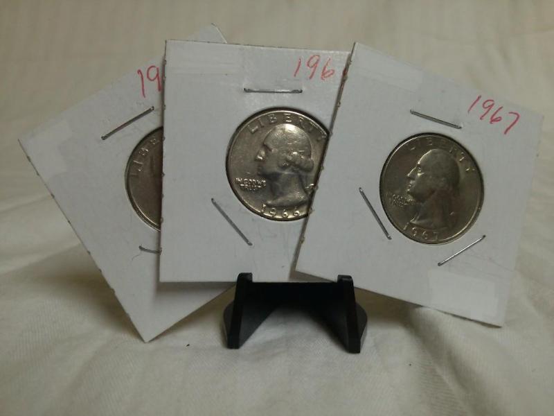 Lot of 3 Quarters 1965,1966,1967...