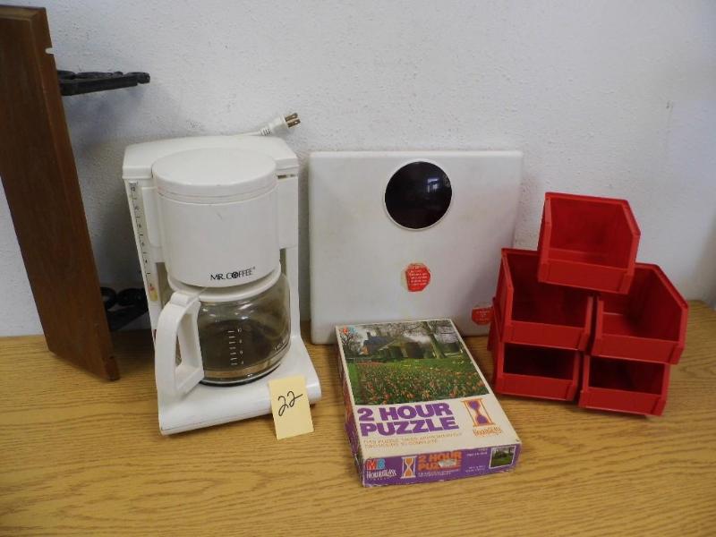 Mr. Coffee, Scale, Tool Bins...