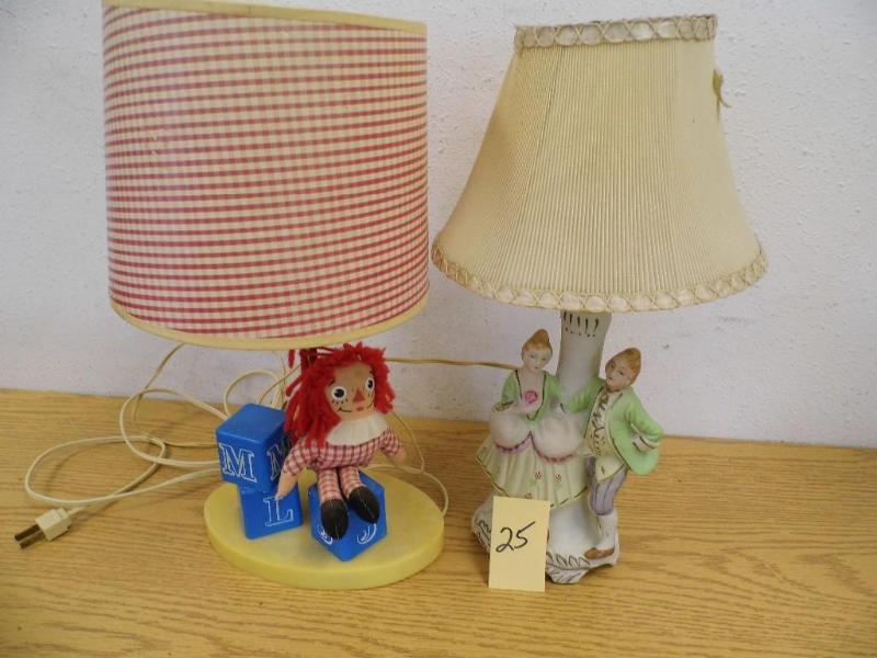 Pair of Vintage Lamps - Raggedy Ann...