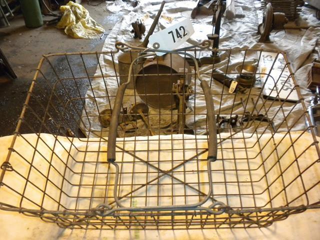 lot 41 image: Antique Wire Basket 20 x 14 x 8...