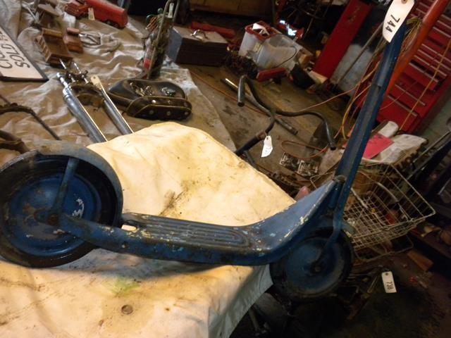 lot 43 image: Antique Push Scooter w Foot Brake ...