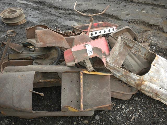 lot 51 image: Pile of Antique Pedal Cars, Wagons,...
