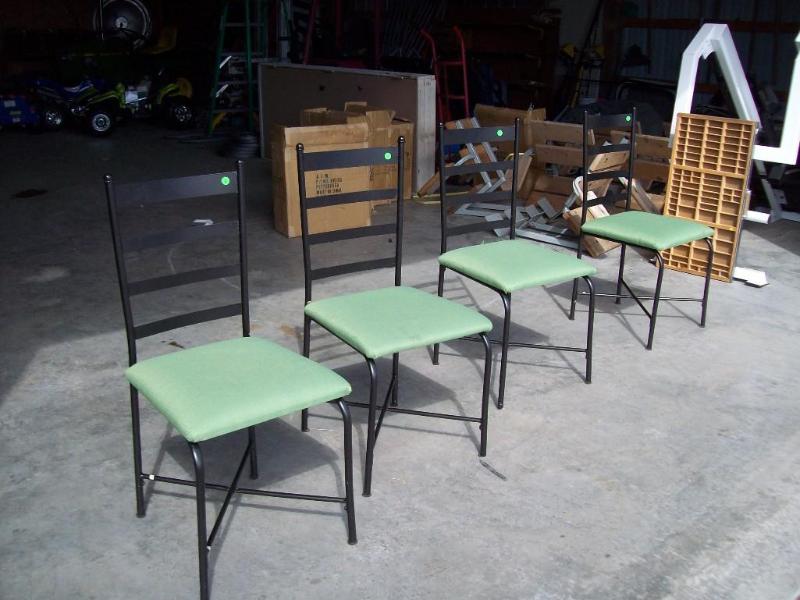 Set of 4 black metal chairs &nbspw...