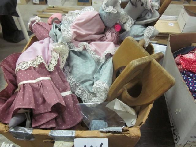 Box of stuffed mice dressed up and ...