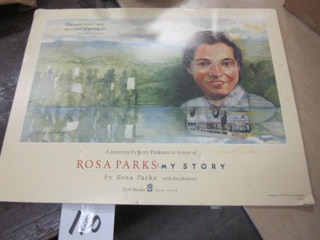 1992 Rosa Parks print on board, sig...