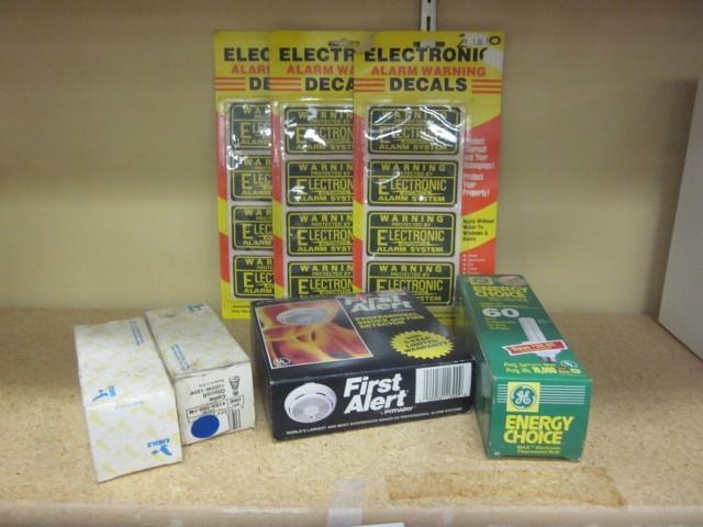 Electronic alarm warning decals and...