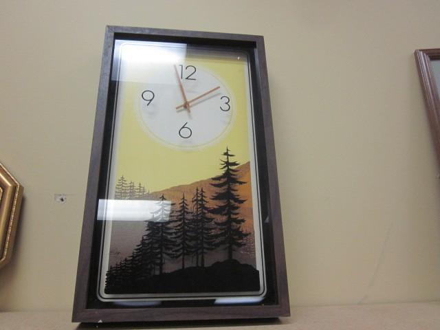 Elgin reverse painted glass wall cl...