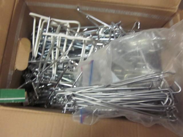 Box of peg hooks for shelving, asso...