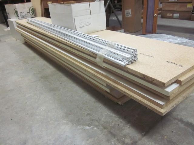 Lot with (18) 6-8 wood shelving u...