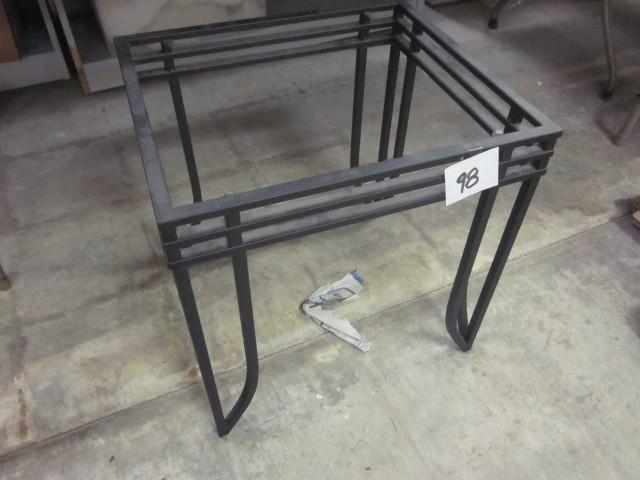 Square metal frame table, missing g...