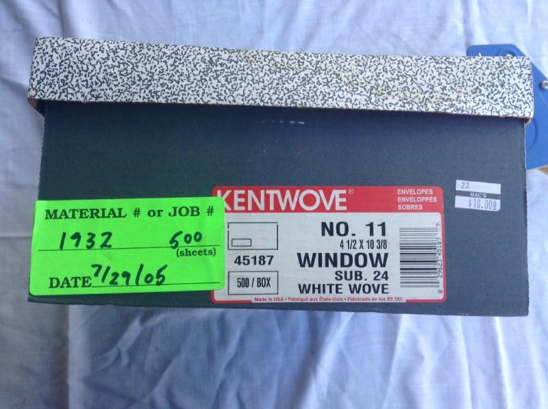 lot 101 image: Window Envelopes, count  500, &nbs...