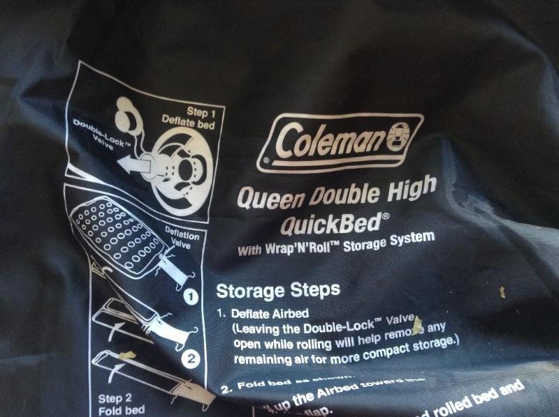 lot 106 image: Coleman air mattress, queen double ...