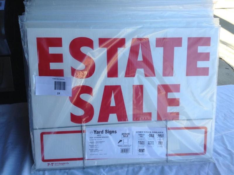 lot 19 image: New Estate Sale signs, includes the...