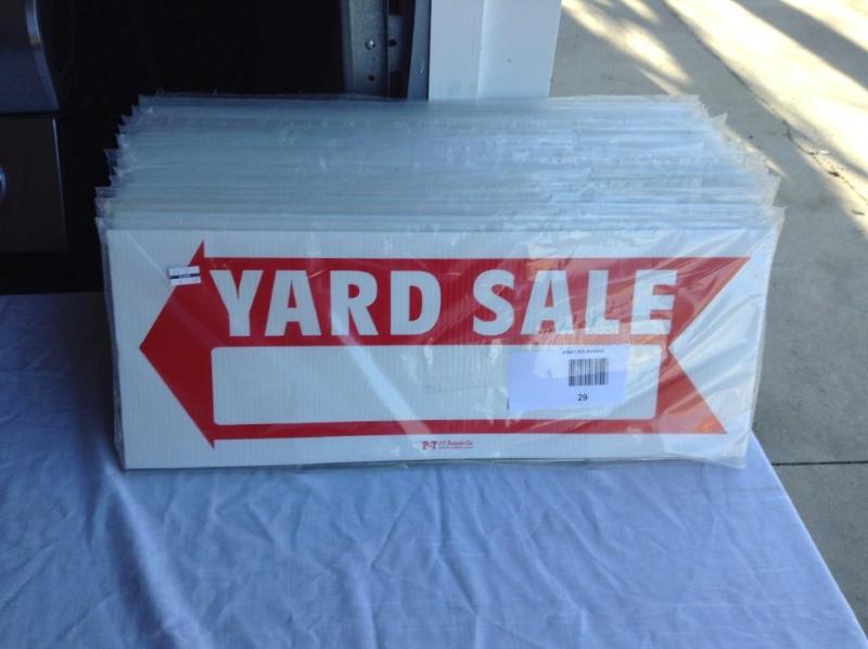 lot 29 image: New Yard Sale signs, includes the g...