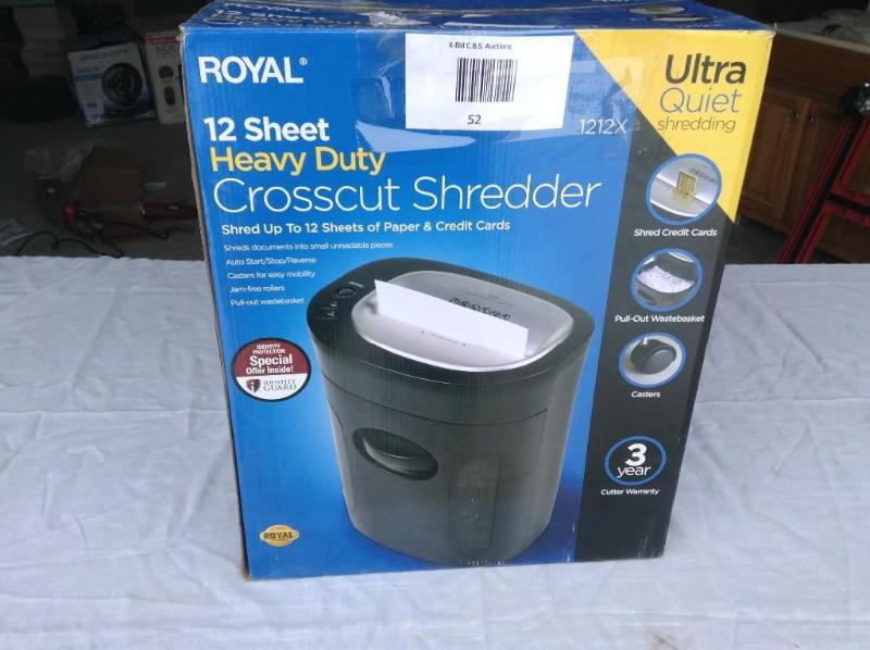 lot 52 image: Royal Crosscut Shredder,&nbspNew, ...