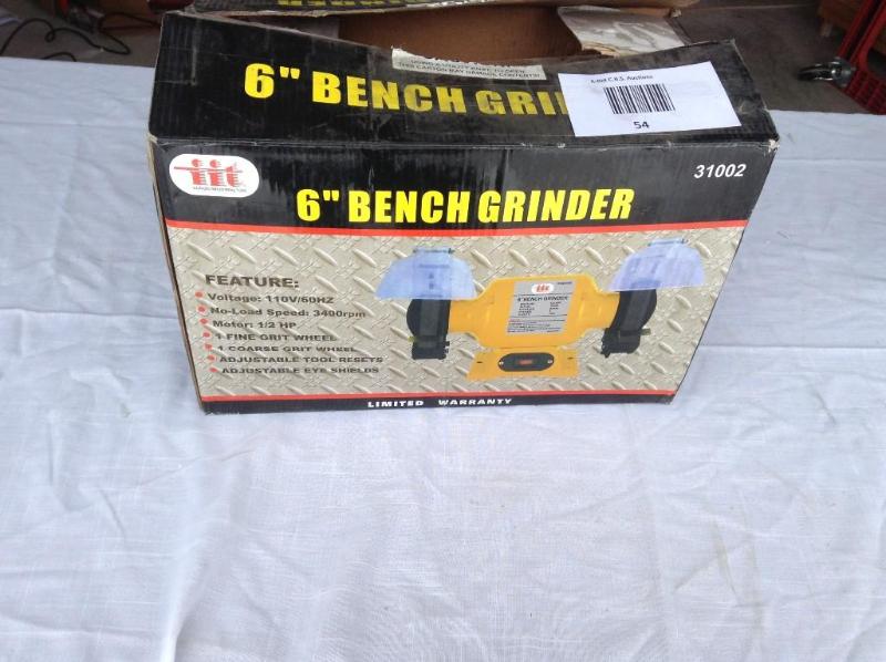 lot 54 image: Bench Grinder dual 6" wheels,&...