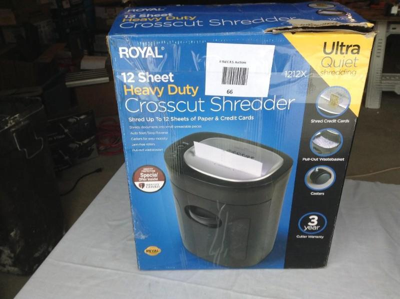 lot 66 image: Royal 12 page document shredder,&nb...