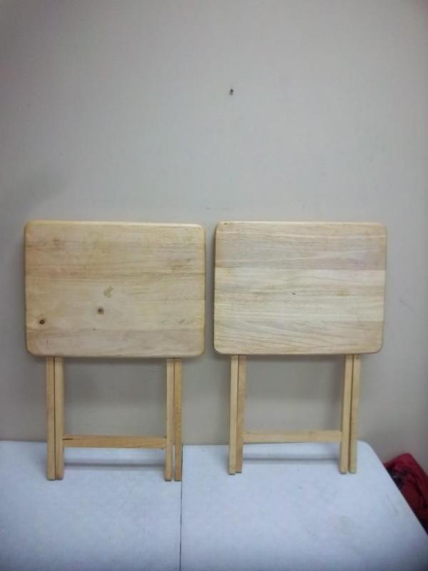 lot 116 image: Pair Of Wood Folding TV Trays -Some...