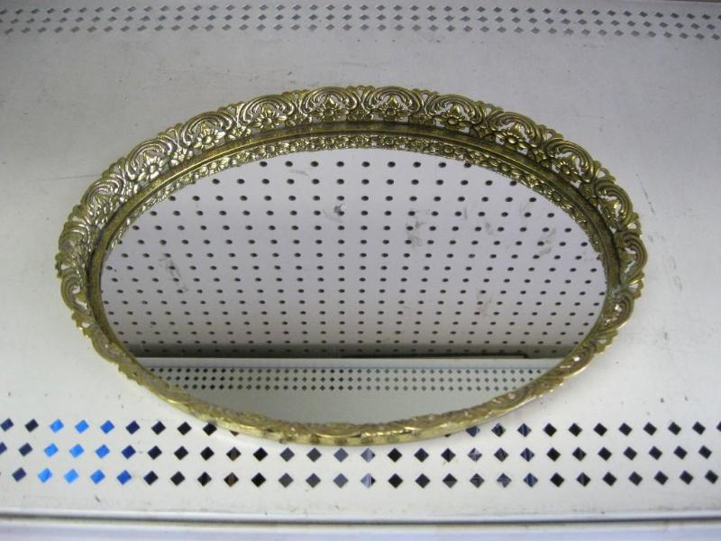 lot 144 image: Mirrored Metal Rimmed Tray Mirror H...
