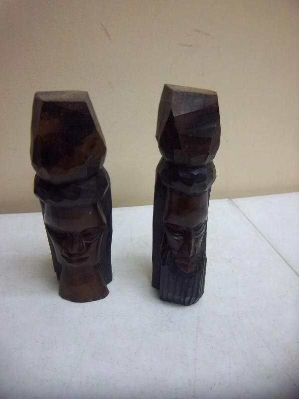 lot 21 image: Pair Of Wood Carvings...