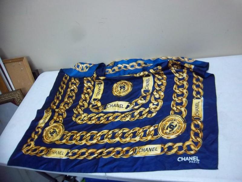 lot 48 image: Large Scarf &nbspWith Chanel Logo ...