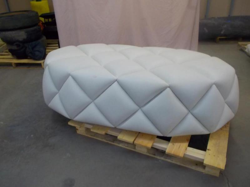 Vinyl padded waiting bench. Measure...