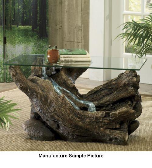Log Coffee Table Fountain Table -&n...