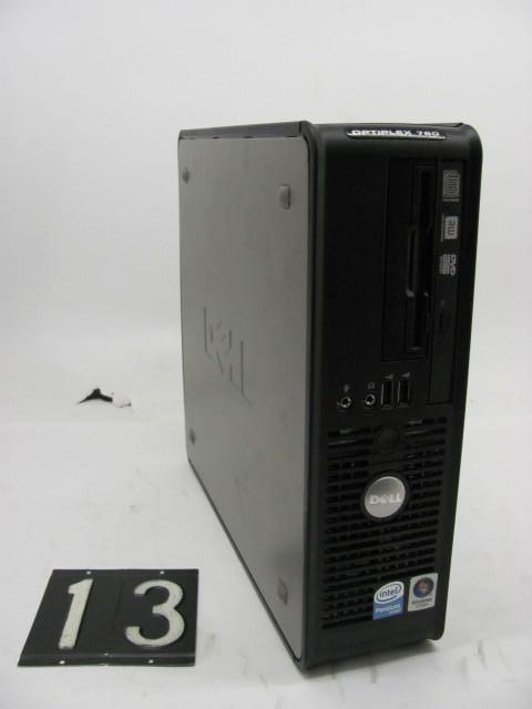 lot 13 image: Dell optiplex 760 desktop computer....