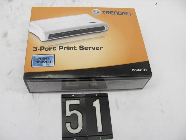lot 51 image: Trendnet TE100-P21 3 port print ser...