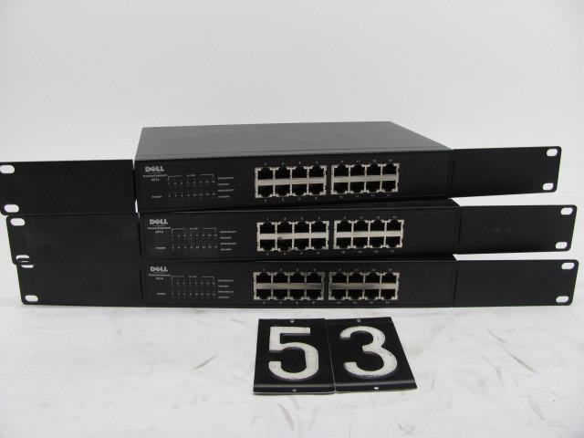 lot 53 image: Lot of 3 Dell powerconnect 2216 swi...