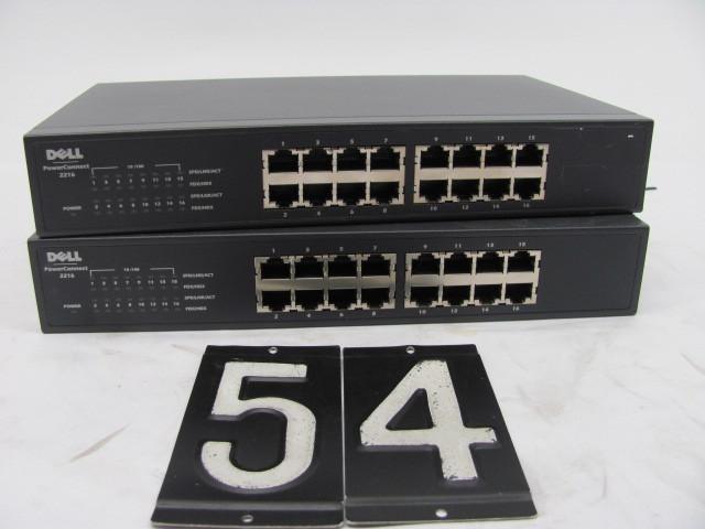 lot 54 image: Lot of 2 Dell powerconnect 2216 swi...