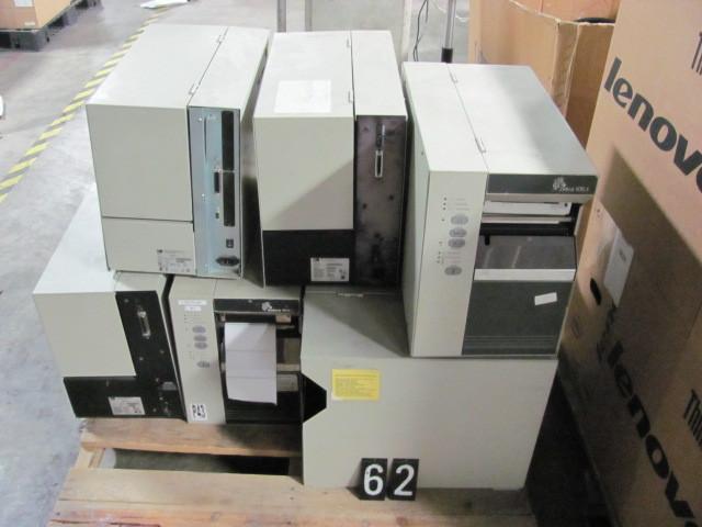lot 62 image: Lot of 9 Zebra label printers. Thes...