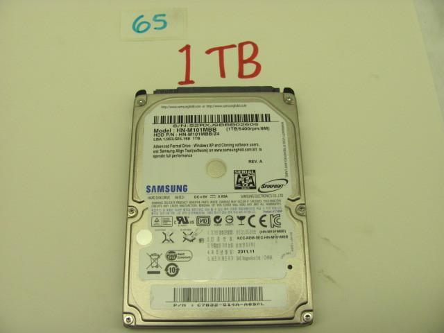 lot 65 image: Samsung 1TB 2.5" SATA hard dri...