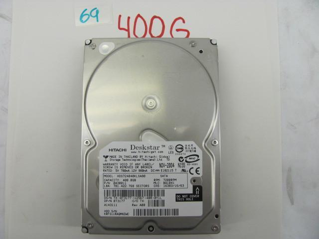lot 69 image: Hitachi 400G 3.5" SATA hard dr...