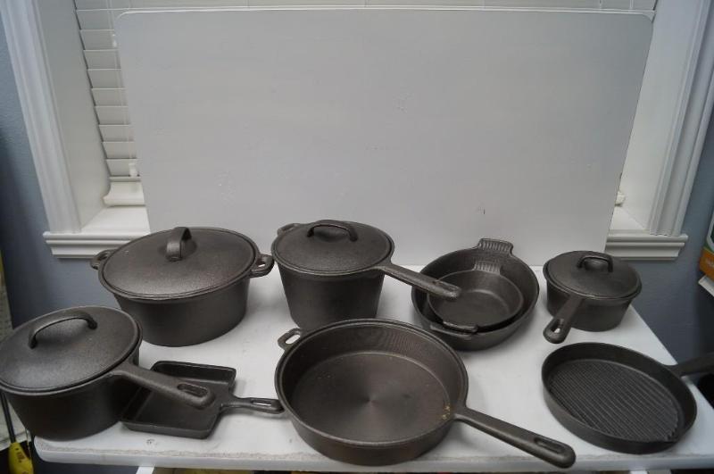 lot 20 image: a lot of cast iron cookware ...
